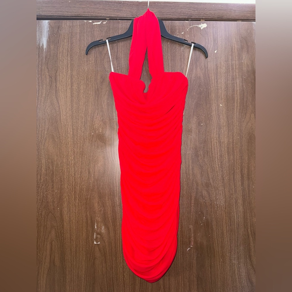 SHEIN Red Draped Dress Size Medium